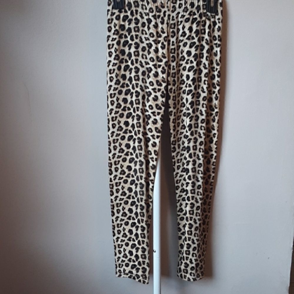 💫💫💫 BETSEY JOHNSON💋 LEOPARD PRINT LEGGINGS XL(14) - Picture 1 of 4